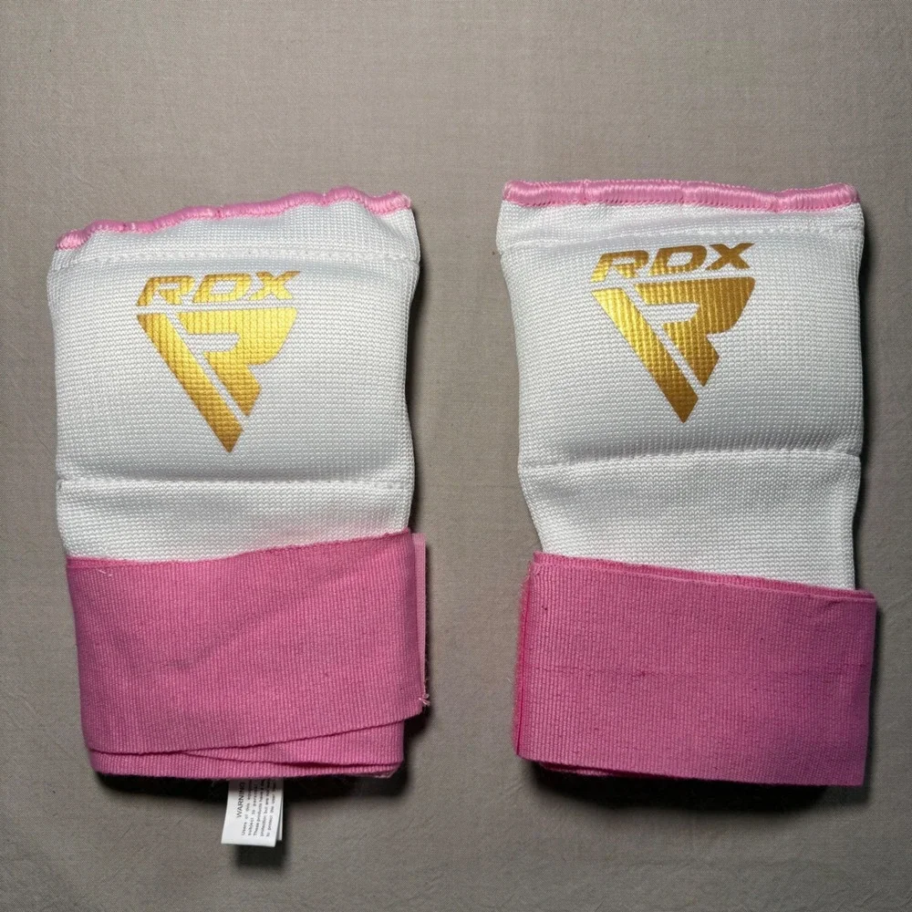 RDX Inner Boxing Gloves‎ Padded Hand Wraps MMA Muay Thai Pink White Small